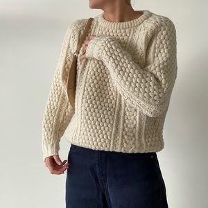 SOLD🌙 Vintage cream wool fisherman sweater